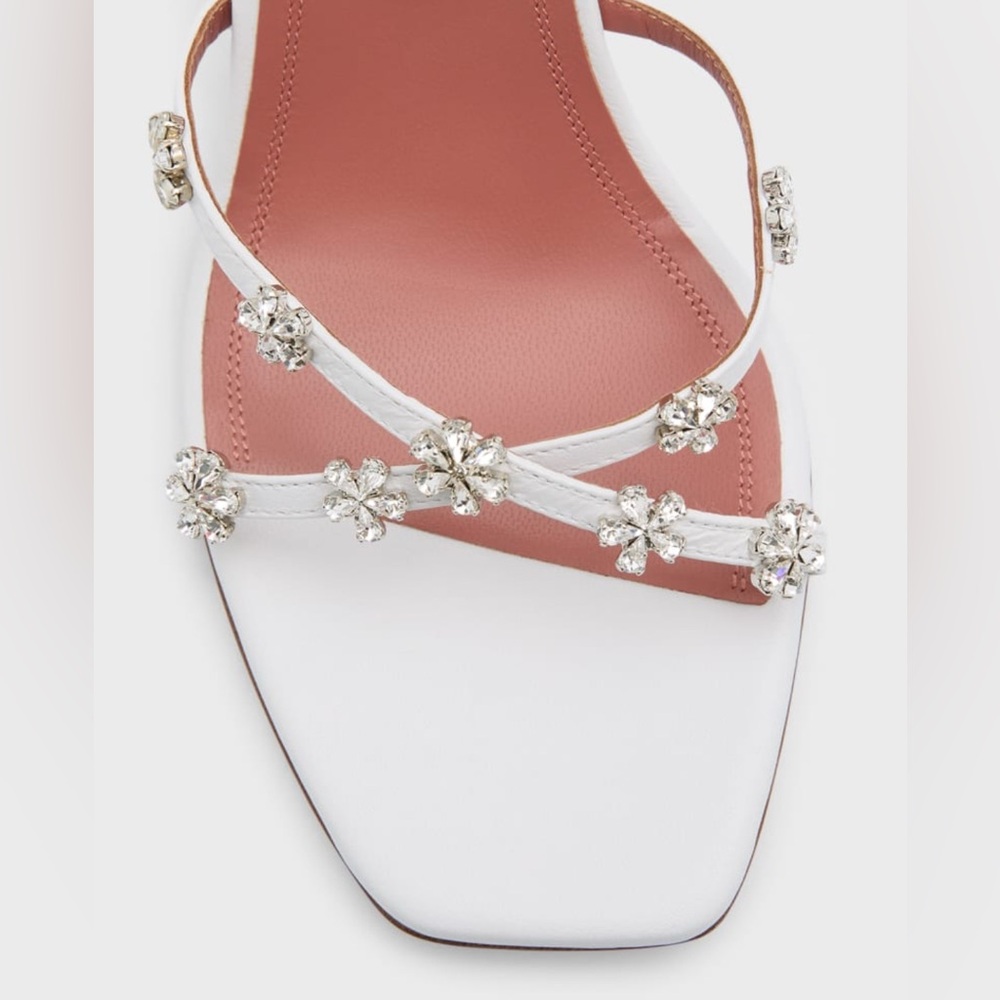 AMINA MUADDI Lily crystal flower leather slide sandals - Picture 8 of 8